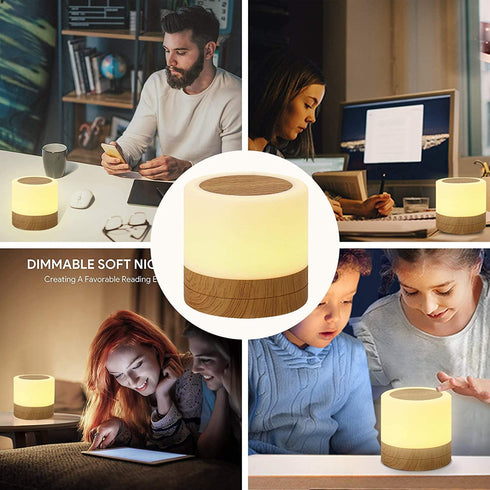 Taipow Night Light,Portable Touch Lamp Bedside Table Lamp Rechargeable Dimmable Eye Caring Lamp with Color Changing RGB for Baby Kids Room/Bedroom/Outdoor