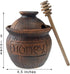 Honey Jar with a Dipper 16oz. Ceramic Honey Pot Made Out of Solid Clay Piece. Honey Container, and a Great Rustic Bowl for Gift (Brown) - Ceramic Beehive Honey Pot with Dipper.
