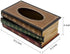 Crafted Classical Retro Wooden Antique Book Tissue Box Cover Rectangular Tissue Holder Dispenser Paper Cover Case Napkin Holder Home Decor for Bathroom Living Room Office car Kitchen