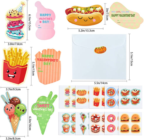 Giiffu Valentines Day Cards For Kids, 40 Valentine Scratch and Sniff Cards +40 Cute Stickers + 40 Gift Envelopes, for Class Events, School Valentines Parties, Gift Exchanges, 10 Patterns & Scents