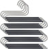 Myfolrena Pants Hangers Non Slip Updated S-Shaped 5 Layers Hangers Closet Space Saver for Jeans Scarf Tie Clothes(4-Pack)
