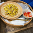 Rattan Coffee Table Handmade Round Serving Tray with Handles Woven Ottoman Trays for Coffee Table Living Room, Bed Breakfast, Tea, Fruit Bread Basket Tray, 11.8" x 2.4"