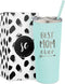 Best Mom Ever Gift - Stainless Steel Insulated Tumbler with Slide Close Lid and Straw- Engraved Travel Coffee Mug - Mom Gifts, Mom Birthday Gifts from Daughter, Son - Mother's Day Gifts for Mom, New Mom, Mint, 22oz