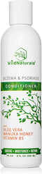 Wild Naturals Eczema Psoriasis Conditioner : 98% Natural, 80% Organic, Sulfate Free, Soothing Anti Dandruff, Flaky, Itchy, Dry Scalp Treatment for Seborrheic Dermatitis, Moisturizing, Unscented 8oz