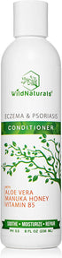 Wild Naturals Eczema Psoriasis Conditioner : 98% Natural, 80% Organic, Sulfate Free, Soothing Anti Dandruff, Flaky, Itchy, Dry Scalp Treatment for Seborrheic Dermatitis, Moisturizing, Unscented 8oz