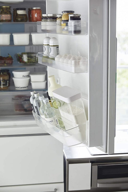 Yamazaki Home Airtight Dry Food Storage Container with Sliding Lid | Kitchen & Pantry Organization | Cereal, Grains, Pasta, and Flour, One Size, White