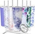 Stainless Steel Vacuum Insulated Tumbler - THILY Travel Mug 26 oz Coffee Cup with 2 Lids and Straws, Splash Proof, Keep Ice Drinks Cold, Blue Marble