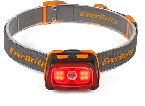 EverBrite Headlamp-300 Lumens Headlight with Red/Green/White Light and Tail Light, 7 Lighting Modes, Perfect for Trail Running, Camping, Hiking and More, Adjustable Headband,3 AAA Batteries Included