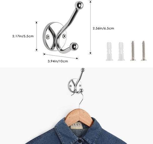 LIANTRAL Bathroom Hardware Set, 4-Piece Polished Chrome Bath Accessories Kit with 18™™ Towel Bar, Toilet Paper Holder, Towel Ring and Robe Hook,Wall Mounted