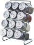 12-Jar Spice Rack, Adjustable Pour Holes Stainless Steel Lid, Seasoning Bottle Organizer for Kitchen Cabinet, Countertop, Plastic-free, Dishwasher Safe