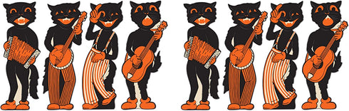 Beistle S01180AZ2 Scat Cat Band Cutouts, Black/White/Orange