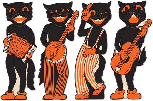 Beistle S01180AZ2 Scat Cat Band Cutouts, Black/White/Orange