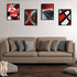 4 Pieces Red Stripes Poster Prints Unframed Abstract Wall Art Modern Abstract Wall Art Abstract Art Prints Black Silver Red Art Posters for Wall Home Decoration, 8 x 10 Inch