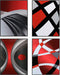 4 Pieces Red Stripes Poster Prints Unframed Abstract Wall Art Modern Abstract Wall Art Abstract Art Prints Black Silver Red Art Posters for Wall Home Decoration, 8 x 10 Inch