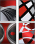 4 Pieces Red Stripes Poster Prints Unframed Abstract Wall Art Modern Abstract Wall Art Abstract Art Prints Black Silver Red Art Posters for Wall Home Decoration, 8 x 10 Inch