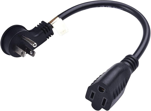 1 Foot Extension Cord - Flat Plug Space Saver Short Cable, Three Prong, 16 AWG Thickness - By Luxury Office (1)