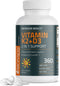 Bronson Vitamin K2 D3 (MK7) Supplement Bone and Heart Health Non-GMO Formula 5000IU (125 mcg) Vitamin D3 & 90 mcg Vitamin K2 MK-7 Easy to Swallow Vitamin D & K Complex, 360 Tablets