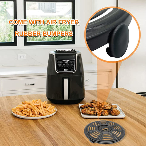 HEISENLIN Air Fryer Replacement Parts Crisper Plate for Ninja Air Fryers Foodi, 8.2 inch 4QT Premium Round air Fryer Tray Grill Pan Plate Accessories with Rubber Feet for Ninja, Dishwasher Safe