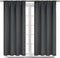 BGment Rod Pocket Grey Blackout Curtains for Bedroom - Thermal Insulated Room Darkening Curtain for Living Room, 42 x 45 Inch, 2 Panels, Dark Grey