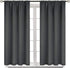 BGment Rod Pocket Grey Blackout Curtains for Bedroom - Thermal Insulated Room Darkening Curtain for Living Room, 42 x 45 Inch, 2 Panels, Dark Grey