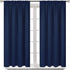 BGment Rod Pocket Blackout Curtains for Bedroom - Thermal Insulated Room Darkening Curtain for Living Room , 42 x 45 Inch, 2 Panels, Navy Blue