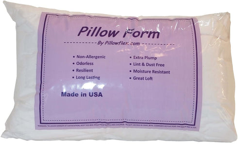 Pillowflex Premium Polyester Filled Pillow Form Insert / Machine Washable (16 Inch by 26 Inch) Rectangle | Made in USA