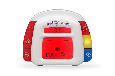 Good Night Buddy by Sleep Whisperer Ingrid Prueher - All-in-One Sleep Training Solution w/ Sound Machine, Kids Alarm Clock, Room Temperature Gauge, & Night Light - Teach Baby & Toddler Sleep Habits