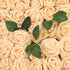 Artificial Flowers Roses 50pcs Champagne Roses Wedding Decoration Real Looking Fake Roses w/Stem for DIY Wedding Bouquets Centerpieces Arrangement Party Baby Shower Home Decoration (Champagne, 50 pcs)