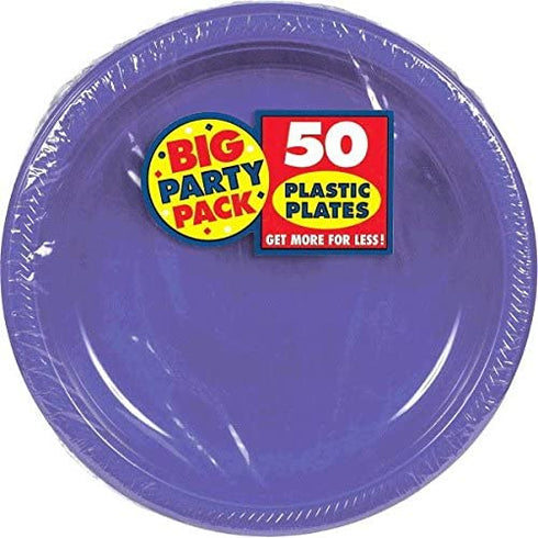 Amscan Plastic Lunch Plates, 50 pieces, Purple