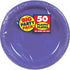 Amscan Plastic Lunch Plates, 50 pieces, Purple