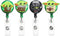 4Pcs Cute Retractable ID Badge Reel, Rubber Plastic Holder Badge Reels Clip for Nurse