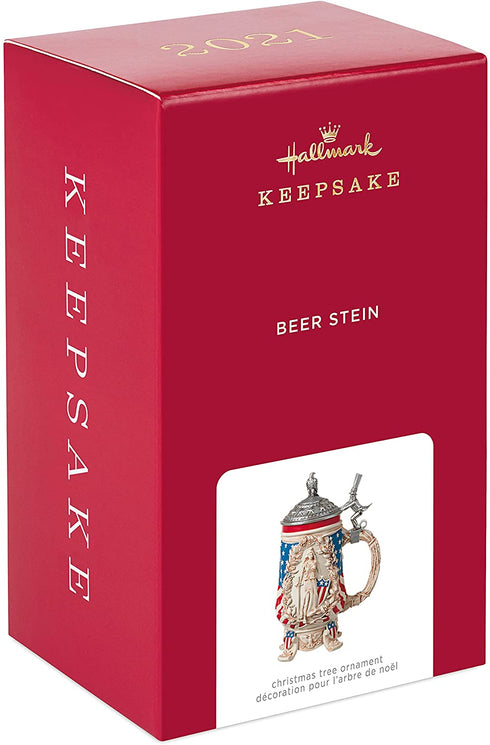 Hallmark Keepsake Christmas Ornament, Year Dated 2021, Patriotic Beer Stein