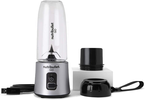 nutribullet GO Portable Blender for Shakes and Smoothies, 13 Ounces, 70 Watts, Silver, NB50300S