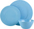 Gibson Home Brist Melamine Dinnerware Set, Service for Four (12pcs), Blue