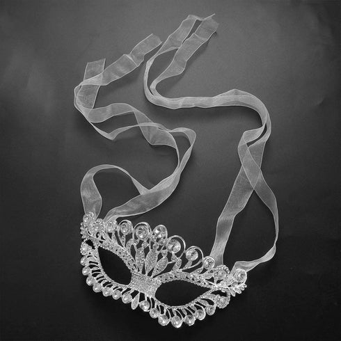 OULII Masquerade Mask Luxury Diamond Rhinestone Fancy Mask Party Crown Mask for Women Lady