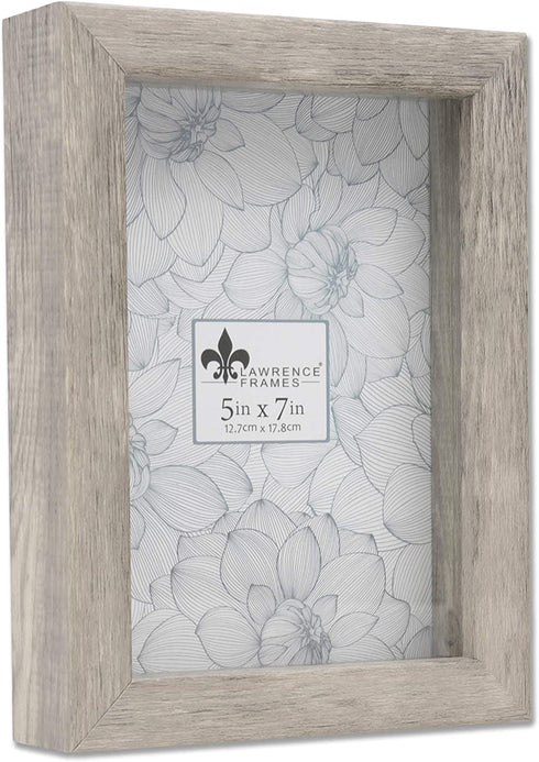 Lawrence Frames Shadow Box Frame, 5x7, Natural Gray
