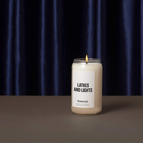 Homesick Premium Scented Candle, Latkes and Lights - Scents of Baked Apple, Butter, Potato, 13.75 oz, 60-80 Hour Burn, Natural Soy Blend Candle Home Decor, Relaxing Aromatherapy Candle