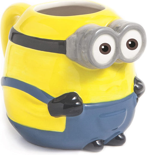 Zak Designs Despicable Me Minions Otto Unique 3D Sculpted Ceramic Coffee Mug, Collectible Keepsake Tea Mug for Hot Drinks (14 oz, Otto)