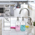 Glass Soap Dispenser 2 Pack 17oz Clear Liquid Soap Dispenser for Kitchen Bathroom Countertop Hand Dish Lotion (17oz/500ml)