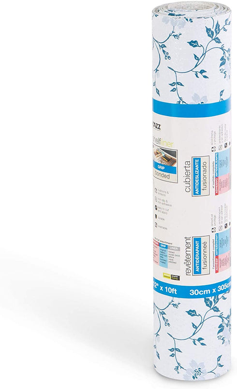 Smart Design Bonded Grip Shelf Liner - 12 Inch x 10 Feet - Non Adhesive, Strong Grip Bottom, Easy Clean Kitchen Drawer, Cabinet, Cupboard Dresser Cover, Non Slip Rubber Mat - Lavender Wildflower