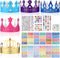 Paper Crowns Princess Prince Crown Gem Stickers Jewels Stickers Number Letter Stickers for Boys Girls Adults DIY Birthday Party Crown Hats Decoration Favor Supplies (38 Pieces)