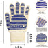 Oven Gloves, Heat Resistant 540 Degrees Grilling Gloves, Hot Surface Handler Non-Slip Silicone Oven Mitts with Fingers, BBQ Gloves for Cooking/Kitchen/Baking, Pack of 2