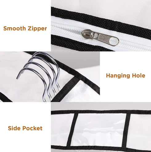 Aphyxen Garment Bags, 47''/ 60'' Garment Bags for Hanging Clothes Suit Bag Garment Bags for Travel with 3 Hangers, 4" Gusseted Garment Bag Clothes Cover for Shirts Dress Sweater (8 Pack)