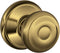 Schlage F10 V GEO 609 Georgian Door Knob, Hall & Closet Passage Lock, Antique Brass