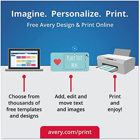 Avery Arched Labels with Sure Feed for Laser Printers, Water Resistant, 3" x 2.25", 90 Labels (22809)