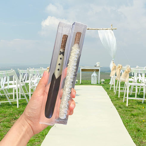 50 Clear Pretzel Rod Boxes, 1 x 1 x 8 Inches Pretzel Boxes