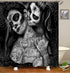 Gothic Shower Curtain Tattoo Girl Shower Curtain Black Gray Fabric Waterproof Polyester Bathroom Curtain with 12 Plastic Hooks 71x71 Inch(180 x 180 cm)