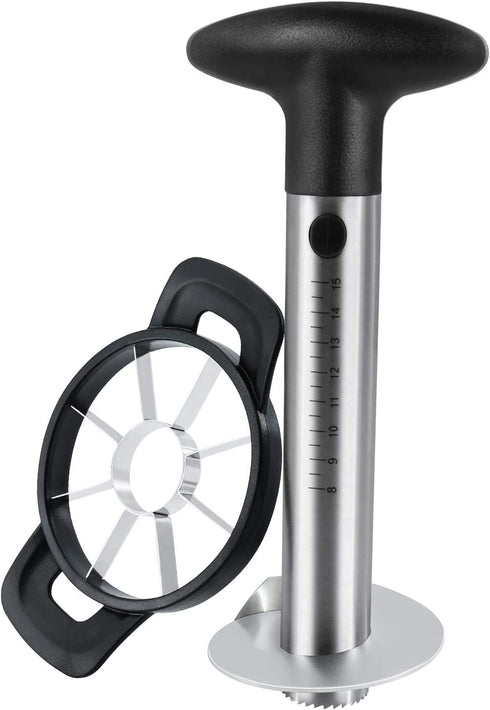 Newness Pineapple Corer and Slicer Tool, Durable Pineapple Core Remover with Upgraded Cutter & Reinforced Thicker Blade, Stainless Steel Kitchen Fruit Gadget for Diced Pineapple Rings, Black Handle