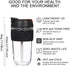 Leak Proof Glass Travel Coffee Mug with Lid and Straw, 18oz/540ml, 2 Ways Drinking Reusable Water Bottle with Silicone Sleeve, BPA Free, Microwave Safe, Durable (Coal Black)