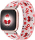 TOYOUTHS Elastic Band Compatible with Fitbit Versa/Versa 2 Scrunchie Bands Fabric Nylon Holiday Decoration Strap Fashion Versa Lite Special Edition Wristband Women Men (Christmas Santa, Large)